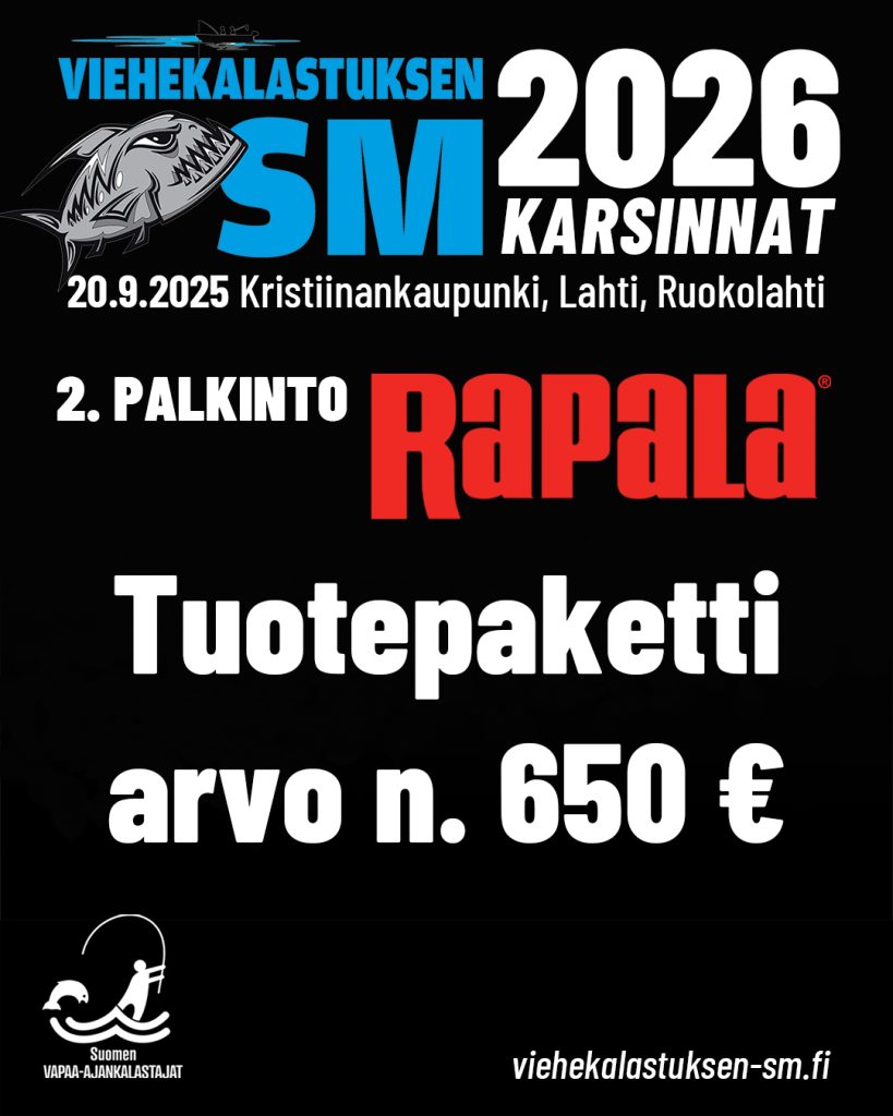 2. palkinto Rapala tuotepaketti arvo n. 650 €